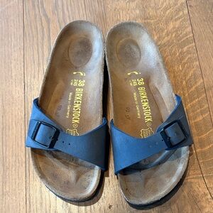 Birkenstock Madrid Black Slide Sandals